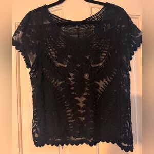 Elegant Sheer Black Lace Top